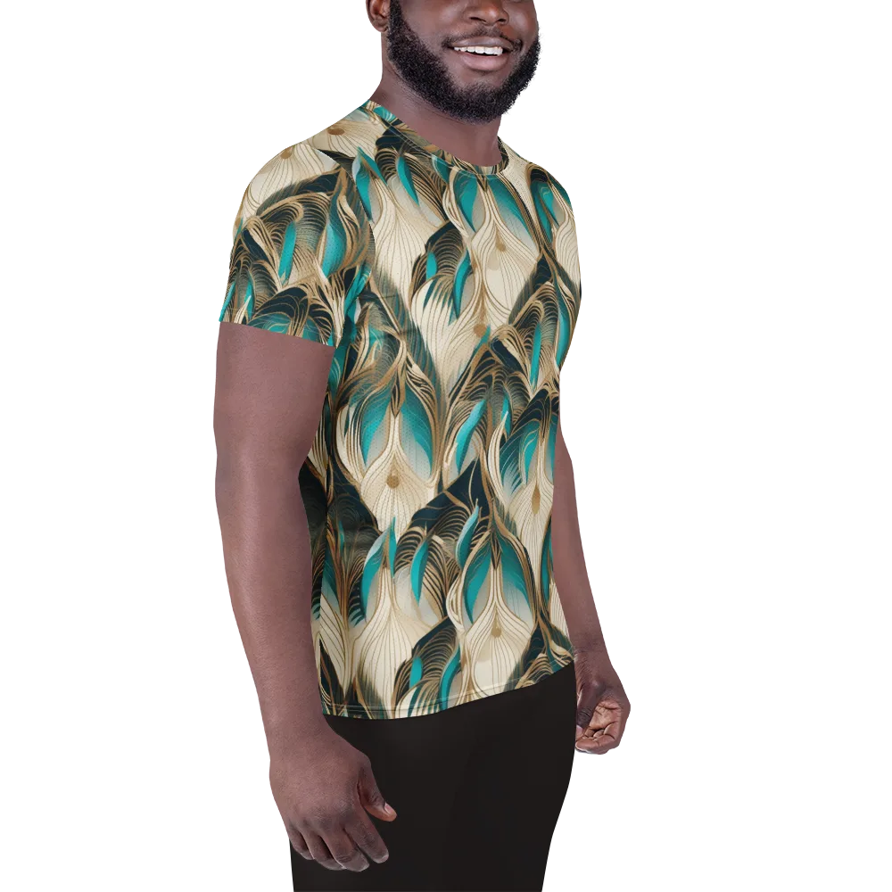 Peacock Botanica on Men's Athletic T-Shirt — Right