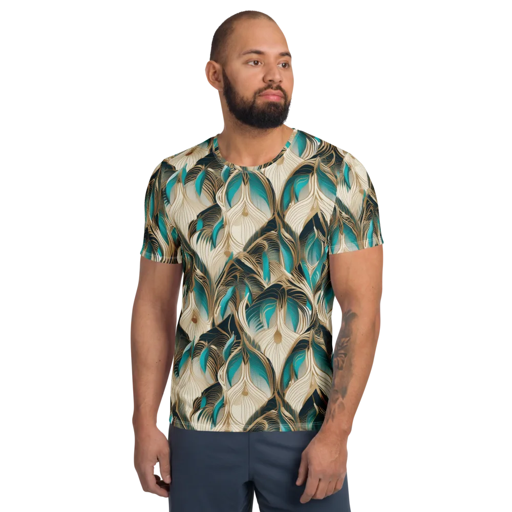 Peacock Botanica on Men's Athletic T-Shirt — Front