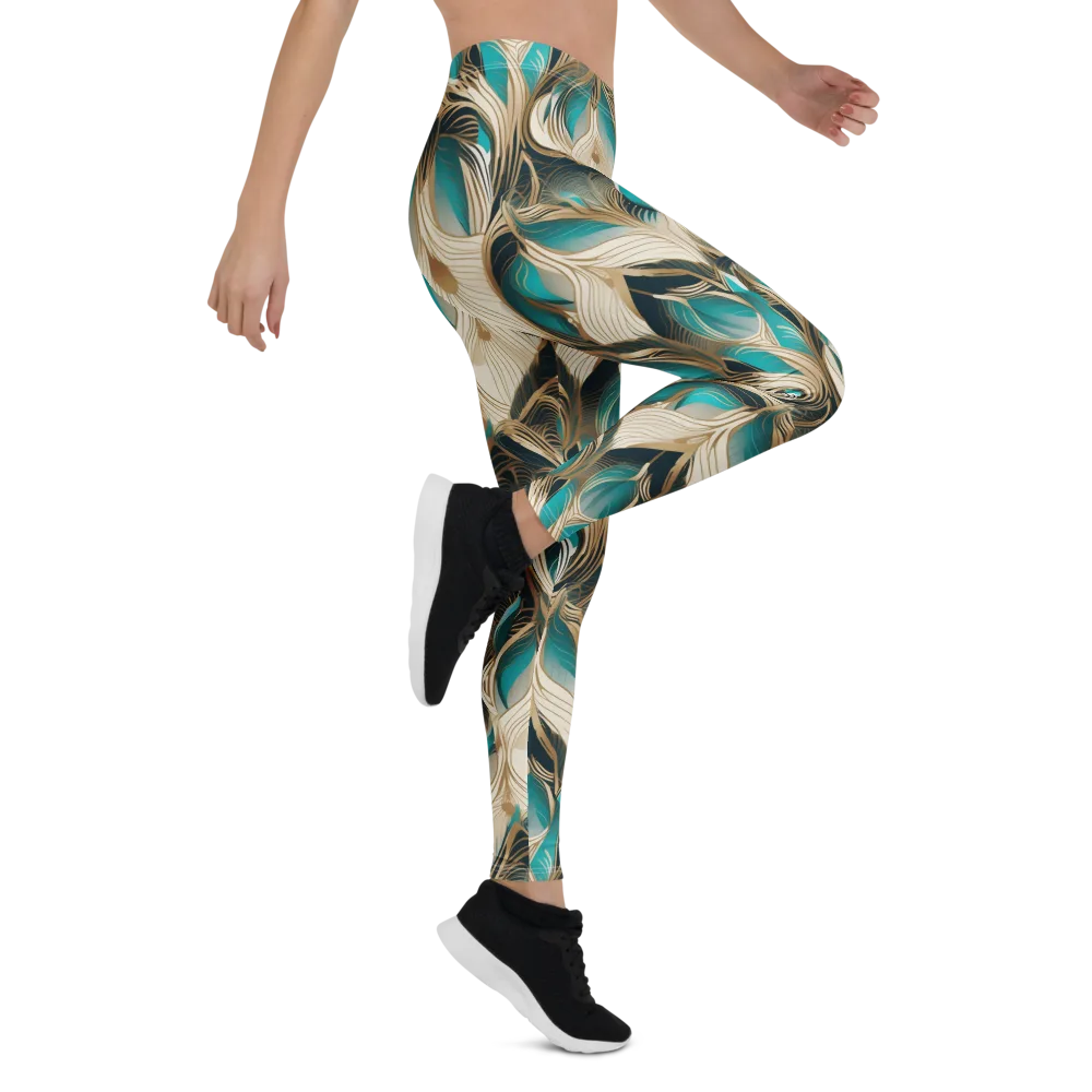 Peacock Botanica on Leggings — Right