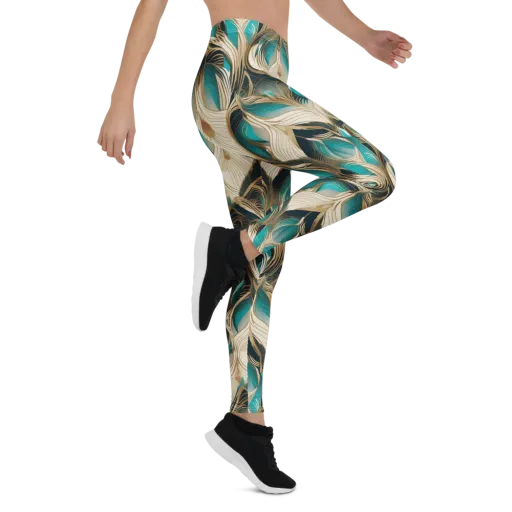Peacock Botanica on a Leggings