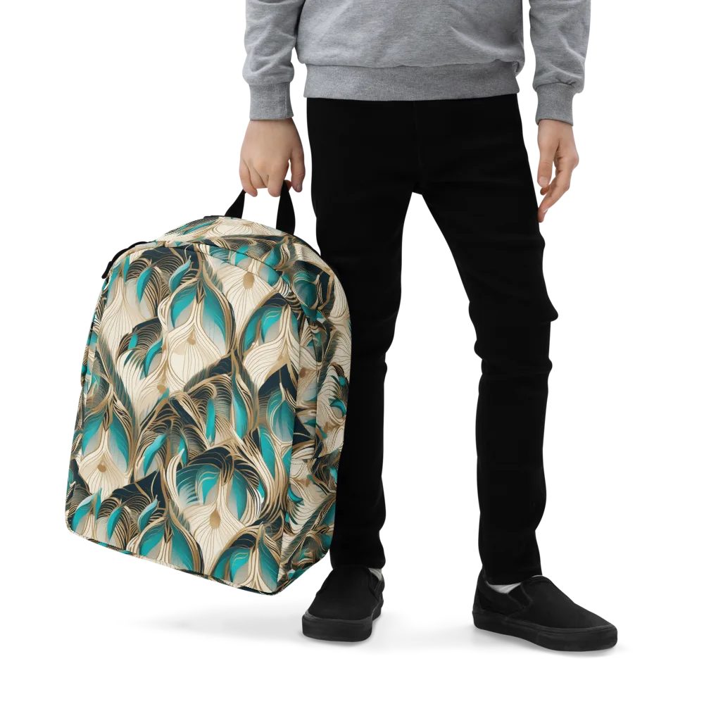 Peacock Botanica on Minimalist Backpack — Zoomed-in