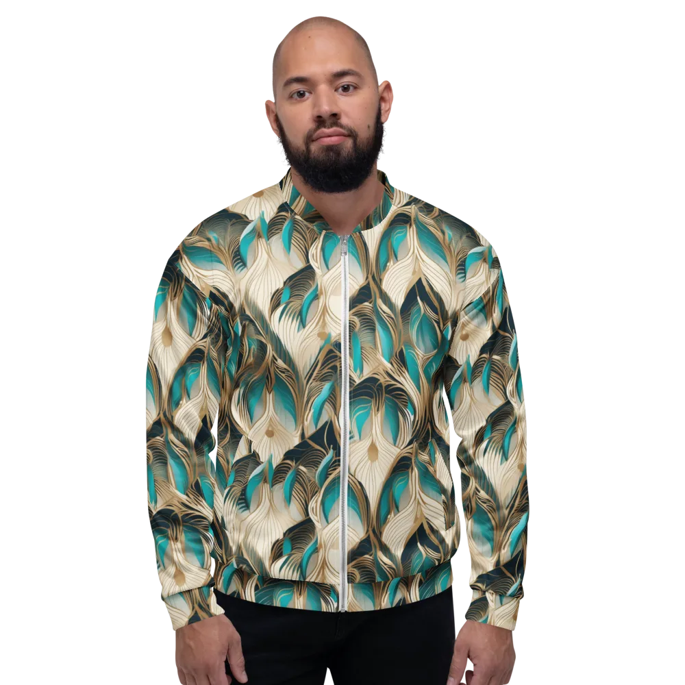Peacock Botanica on Bomber Jacket — Front