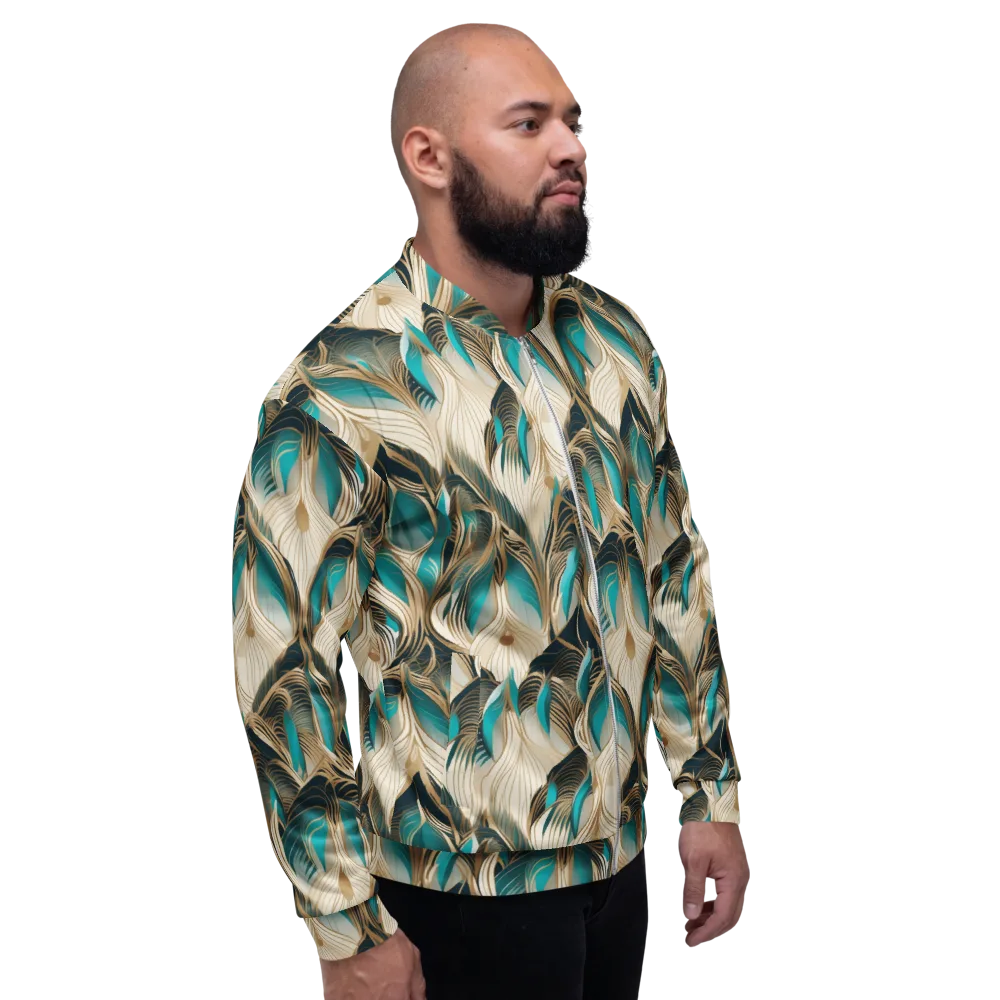 Peacock Botanica on Bomber Jacket — Right