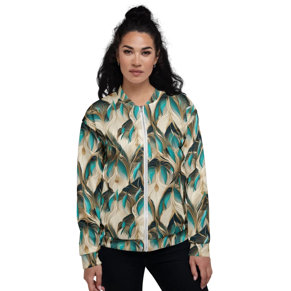 Peacock Botanica on Bomber Jacket — Front