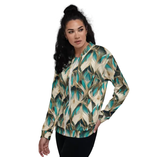 Peacock Botanica on a Bomber Jacket