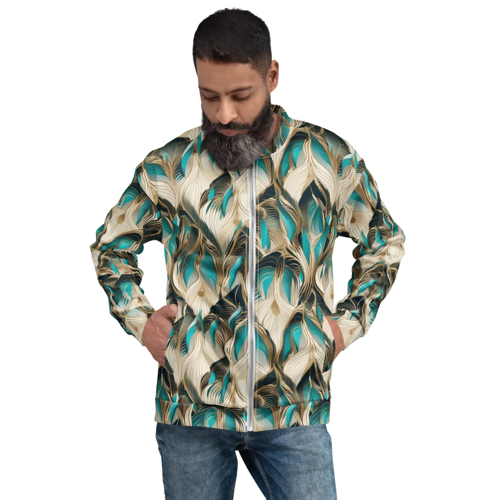 Peacock Botanica on Bomber Jacket — Front