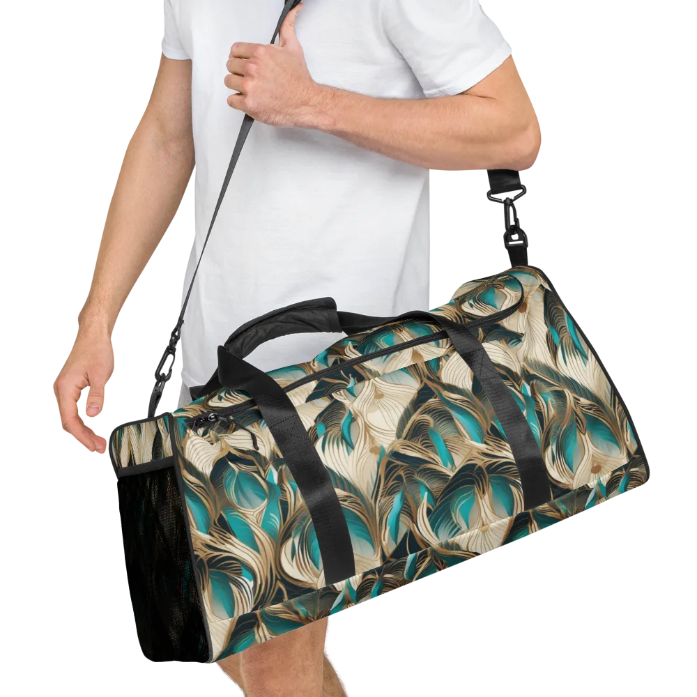 Peacock Botanica on Duffle Bag — Right Front