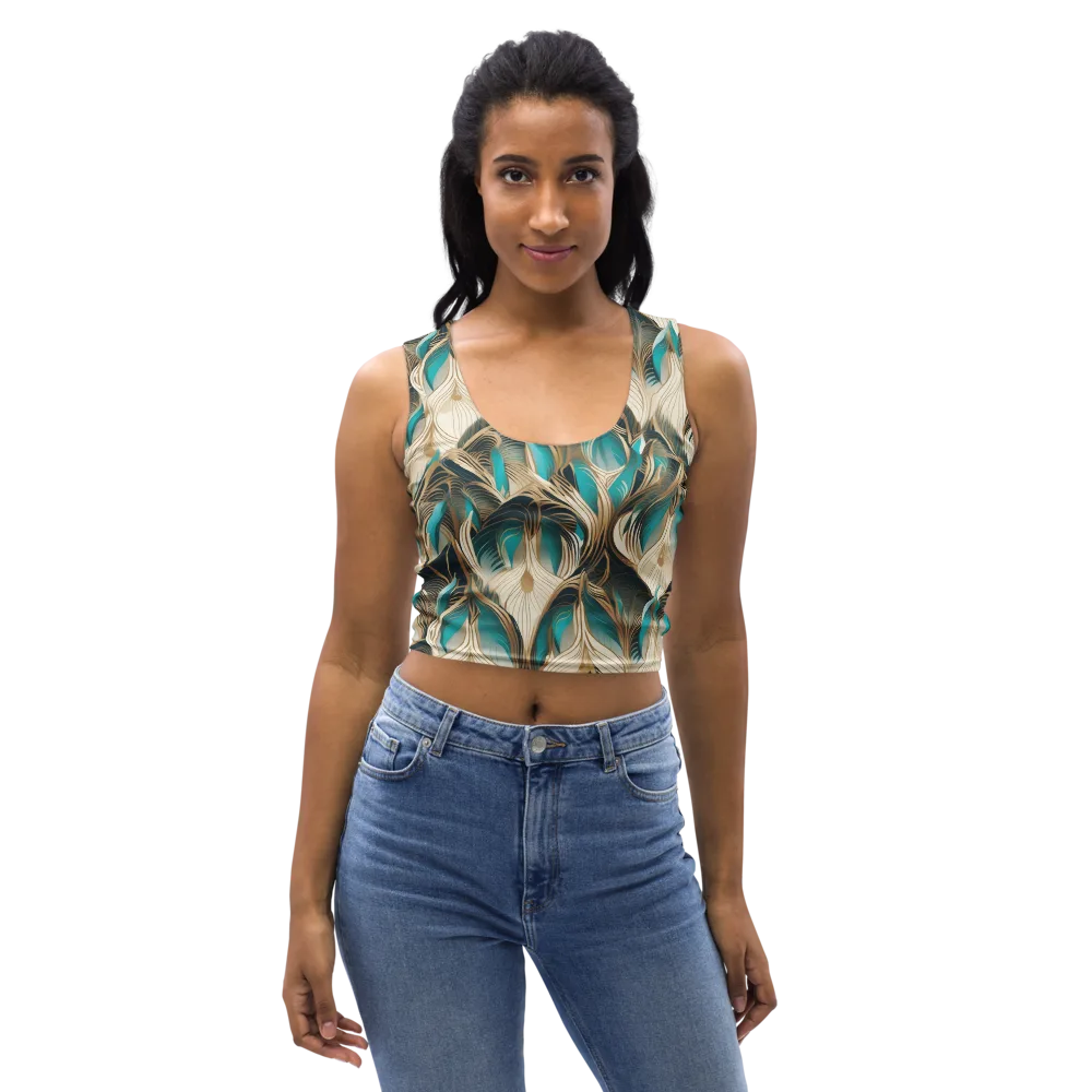 Peacock Botanica on Crop Top — Front