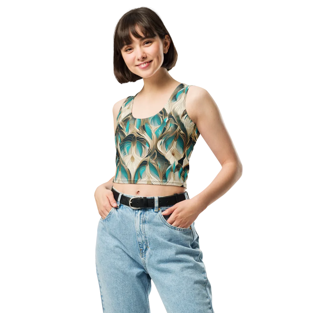 Peacock Botanica on Crop Top — Front