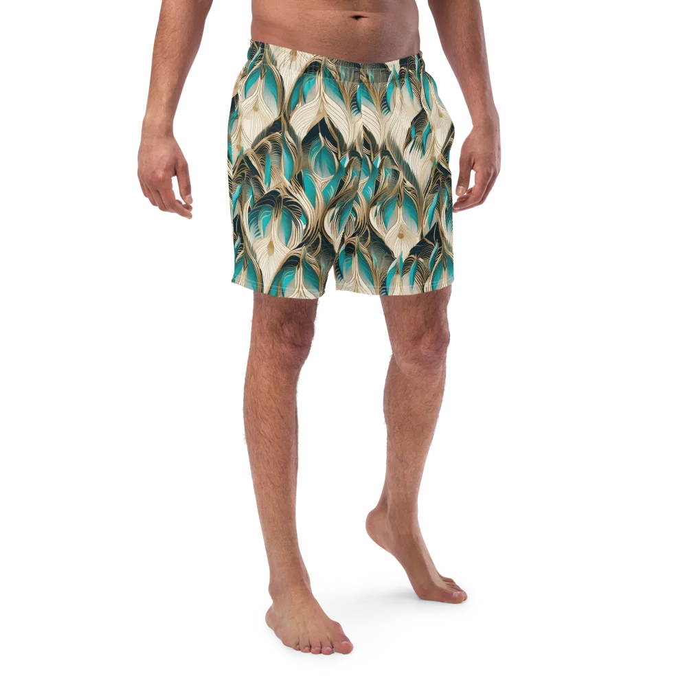Peacock Botanica on Swim Trunks — Front