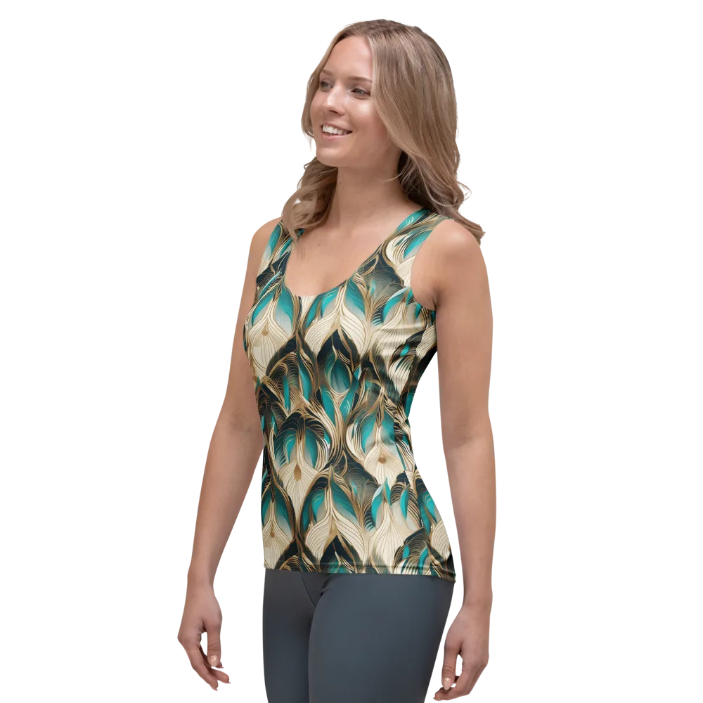 Peacock Botanica on Women's Tank Top — Left Front