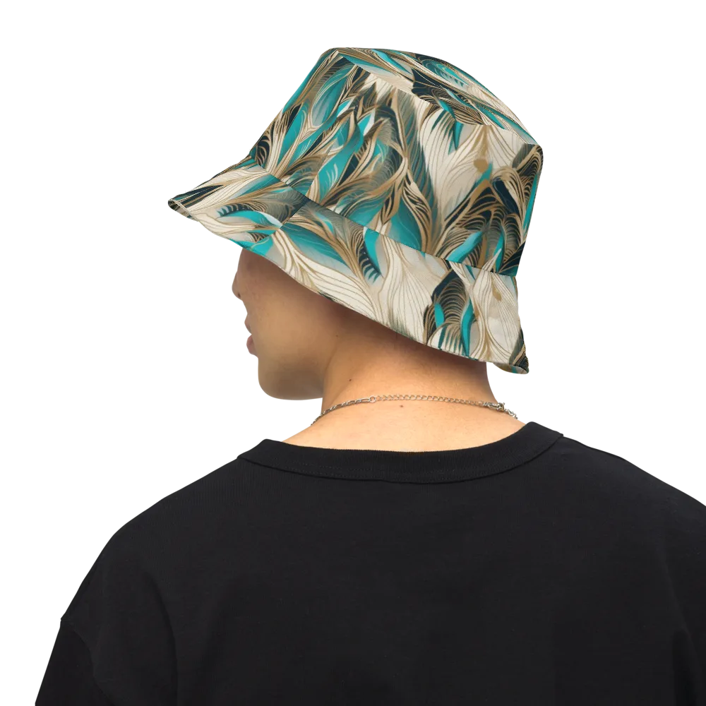 Peacock Botanica on Reversible Bucket Hat — Back Inside