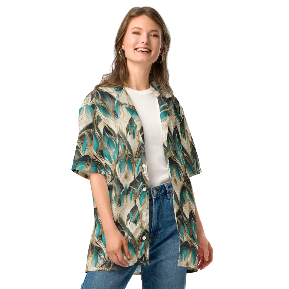 Peacock Botanica on Button Shirt — Front