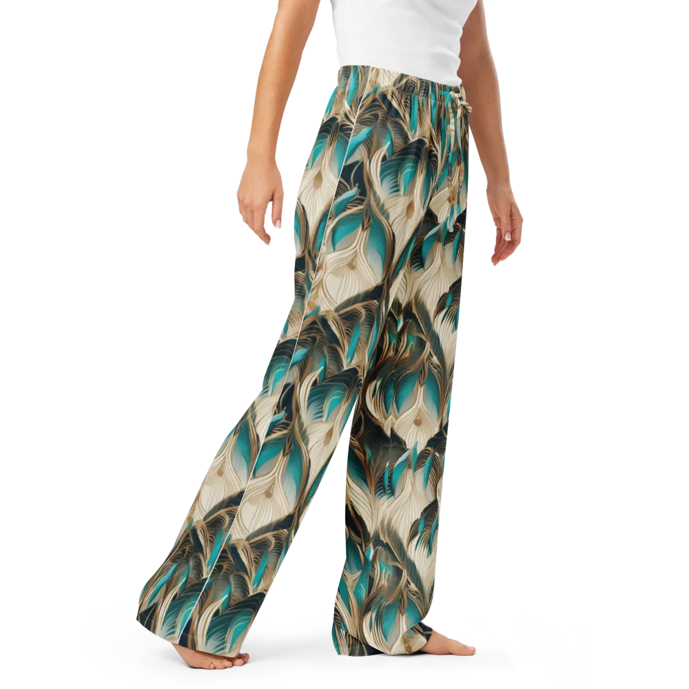 Peacock Botanica on Women's Pajama Pants — Right Front