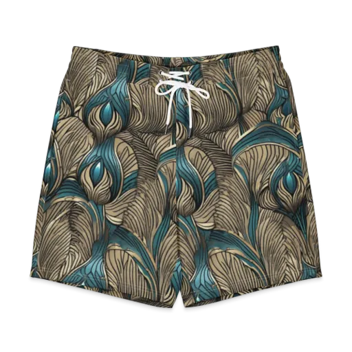 Turquoise Filigree on a Men's Board Shorts