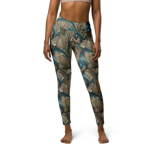 Turquoise Filigree on a Yoga Leggings