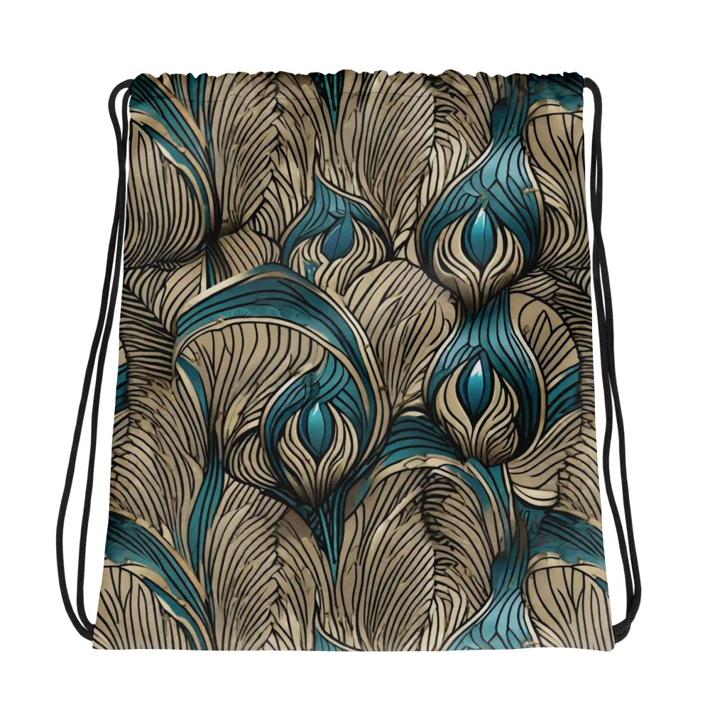 Turquoise Filigree on Drawstring Bag — Photo