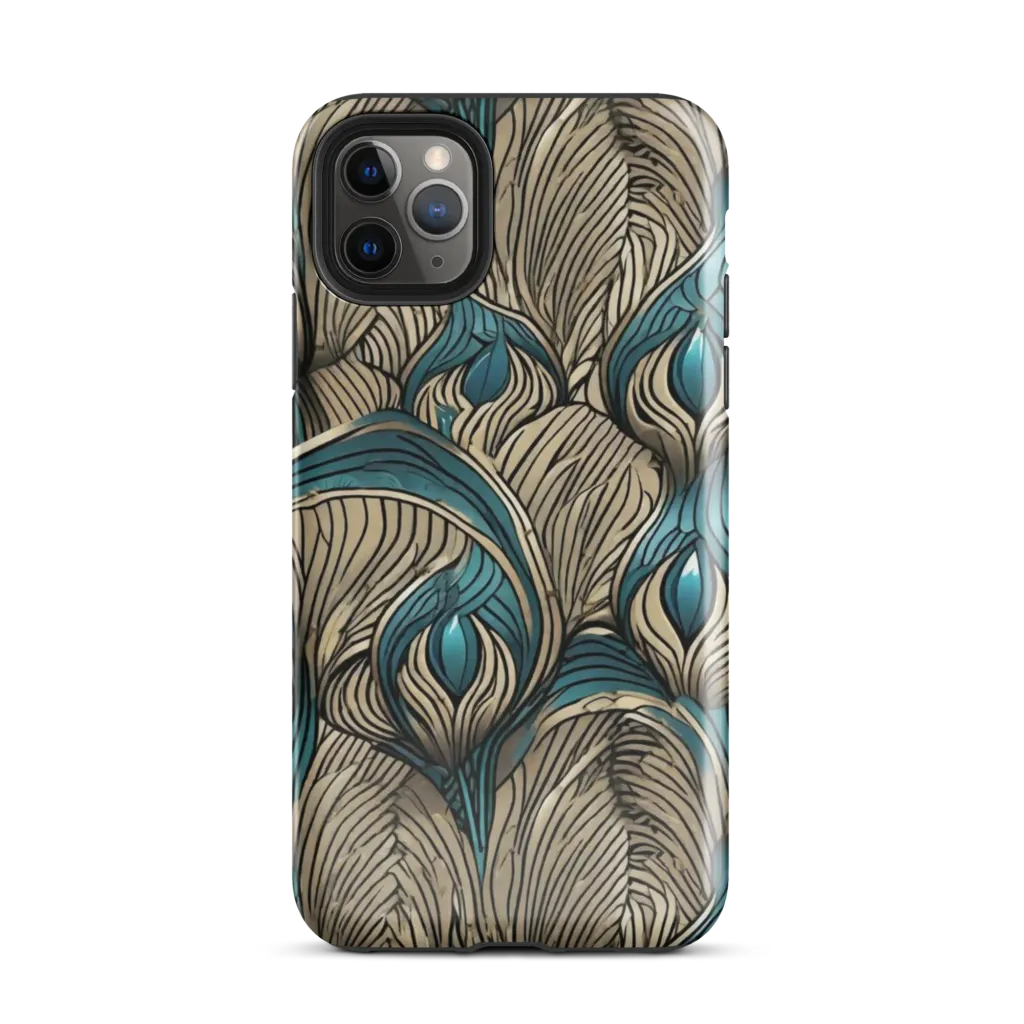 Turquoise Filigree on Tough Case for iPhone® — Front
