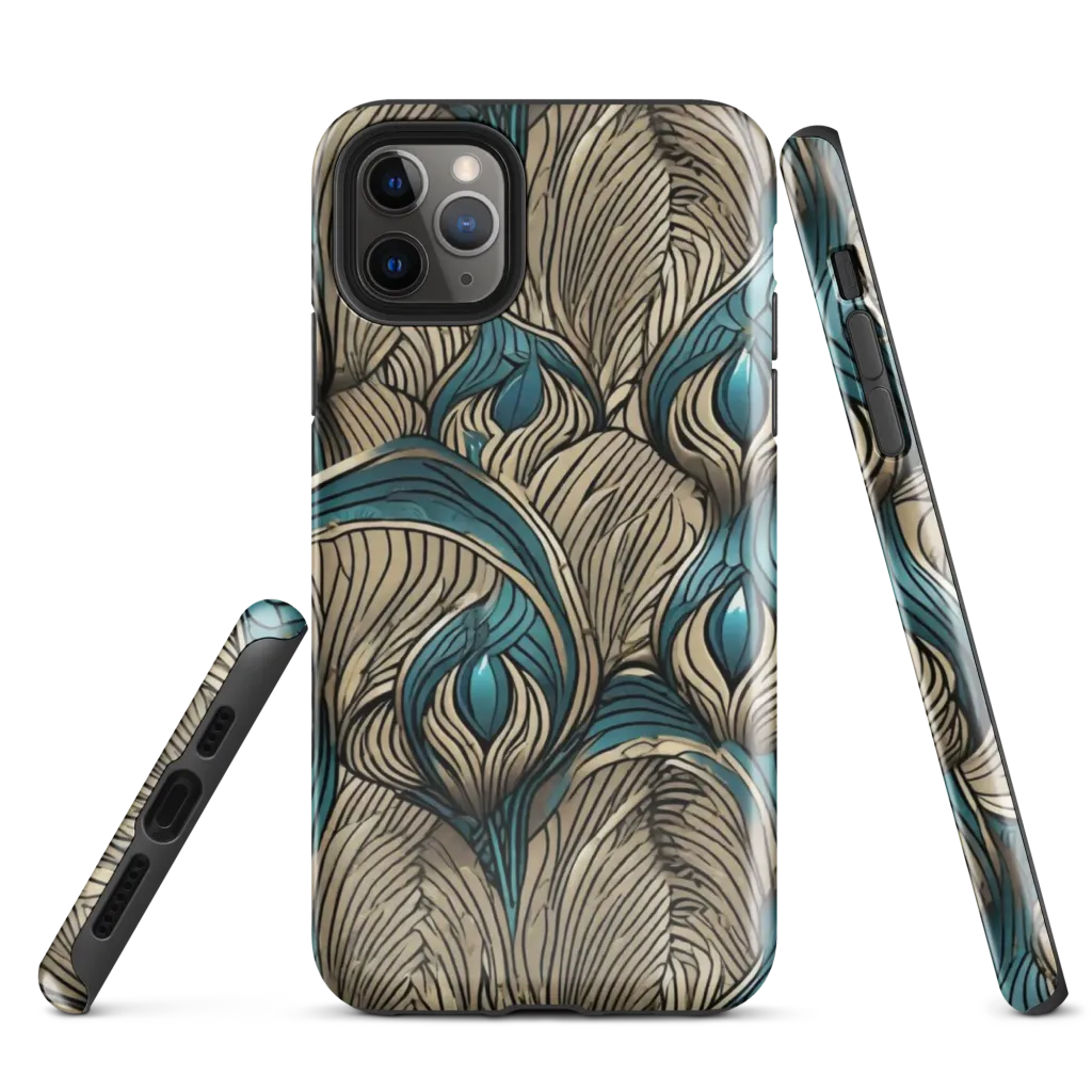 Turquoise Filigree on Tough Case for iPhone® — Front