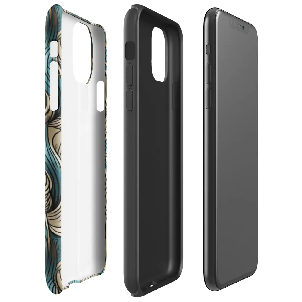 Turquoise Filigree on Tough Case for iPhone® — Right