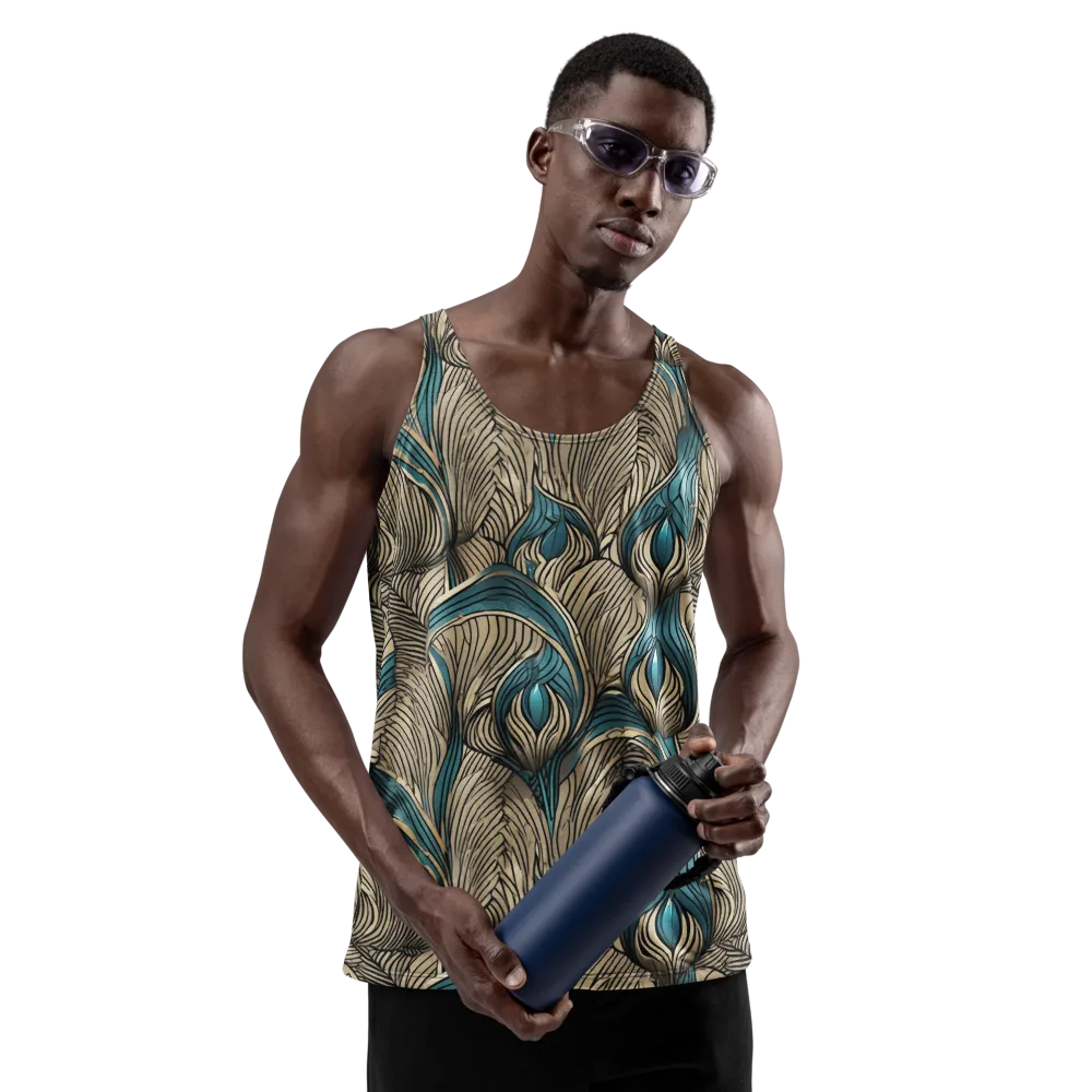 Turquoise Filigree on Men's Tank Top — Front