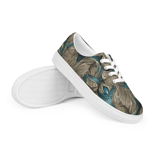 Turquoise Filigree on a Men's Lace-Up Canvas Shoes