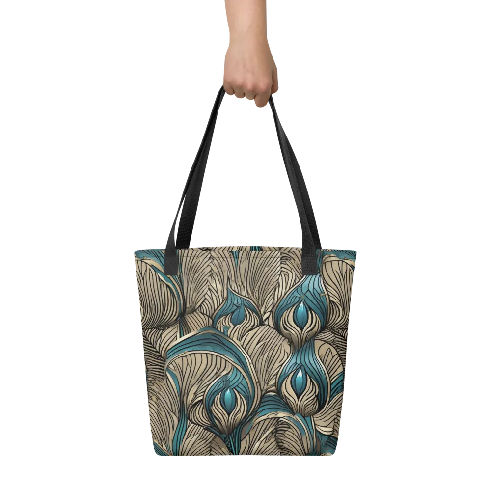Turquoise Filigree on Tote Bag — Front