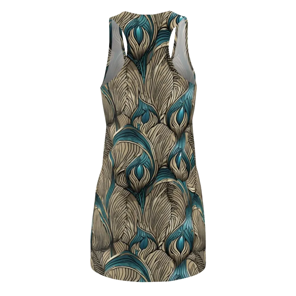 Turquoise Filigree on Racerback Dress — Back