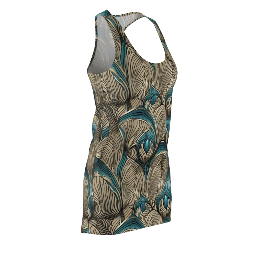 Turquoise Filigree on Racerback Dress — Front Side