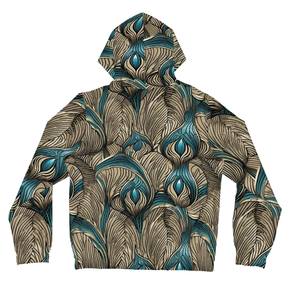 Turquoise Filigree on Women's Full-Zip Hoodie — Back