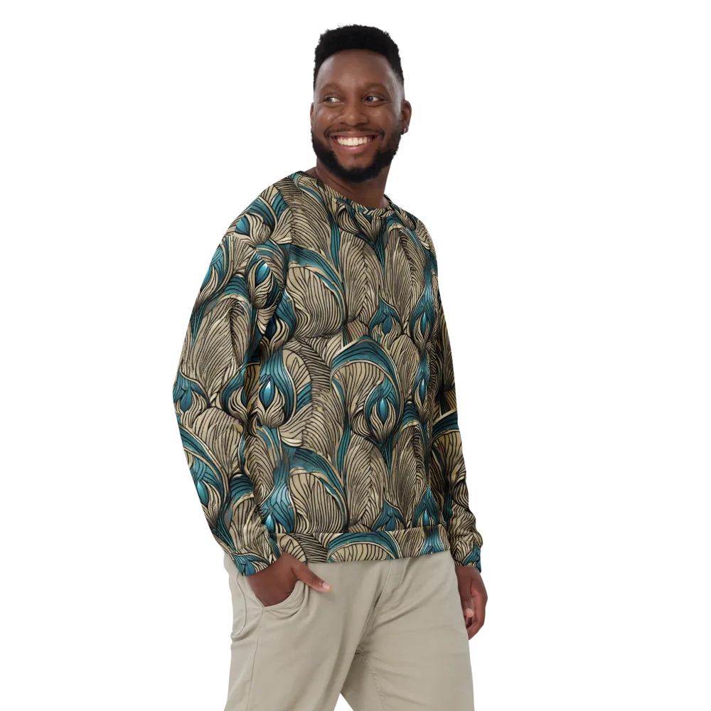 Turquoise Filigree on Sweatshirt — Front