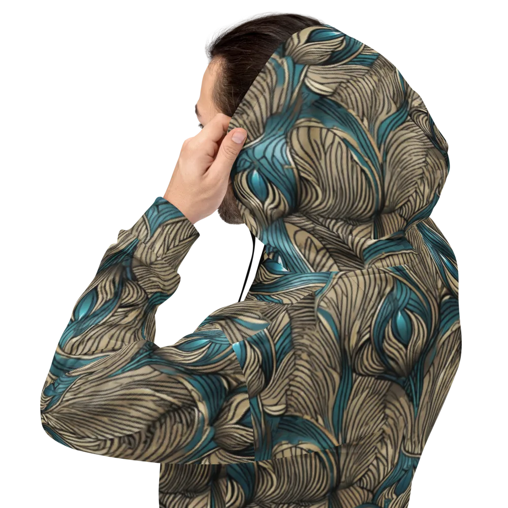 Turquoise Filigree on Hoodie — Back