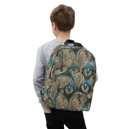 Turquoise Filigree on a Minimalist Backpack