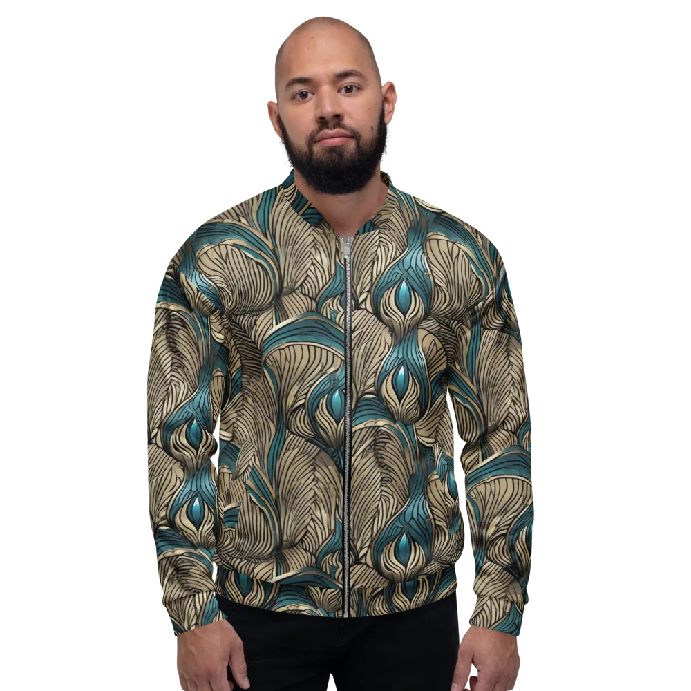 Turquoise Filigree on Bomber Jacket — Front