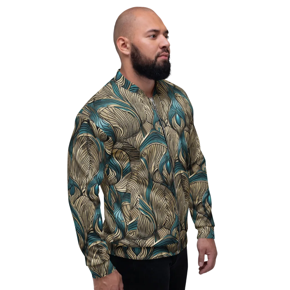 Turquoise Filigree on Bomber Jacket — Right