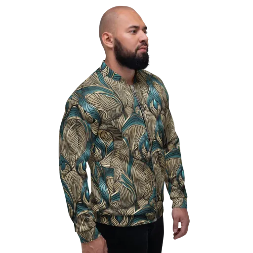 Turquoise Filigree on a Bomber Jacket