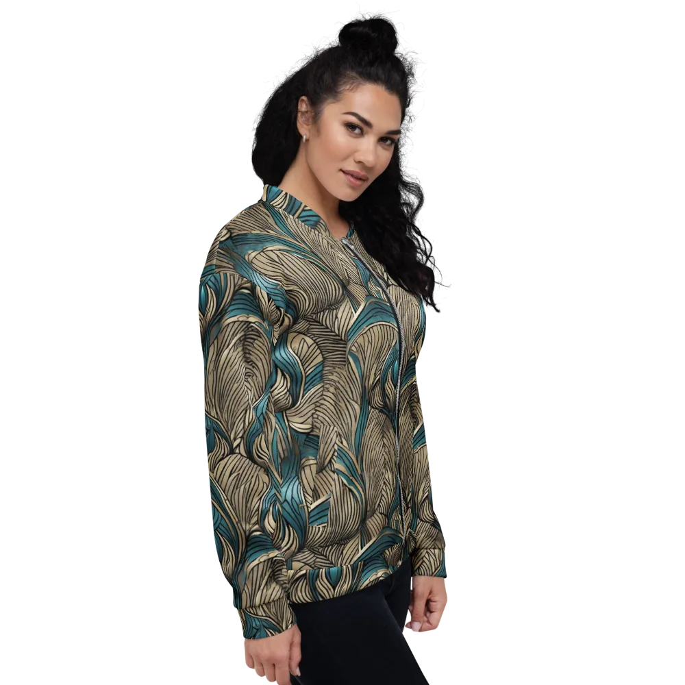 Turquoise Filigree on Bomber Jacket — Right