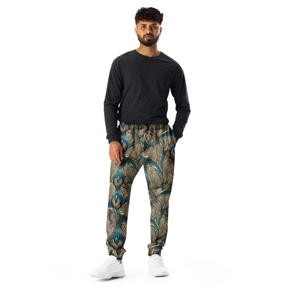 Turquoise Filigree on Men's Joggers — Front