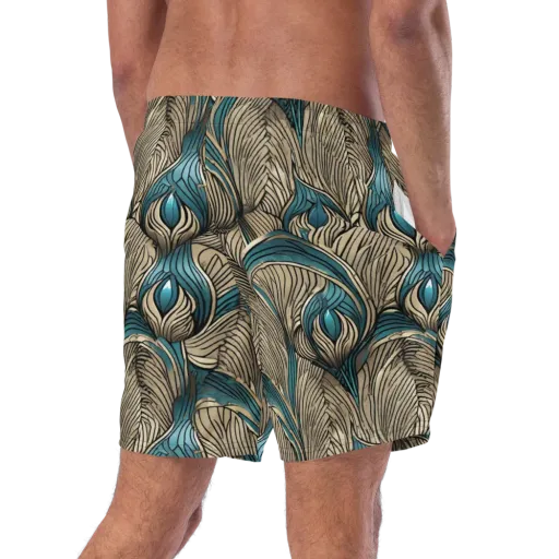Turquoise Filigree on a Swim Trunks