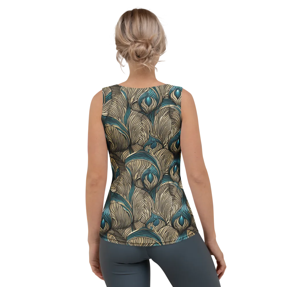 Turquoise Filigree on Women's Tank Top — Back