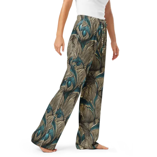 Turquoise Filigree on a Women's Pajama Pants