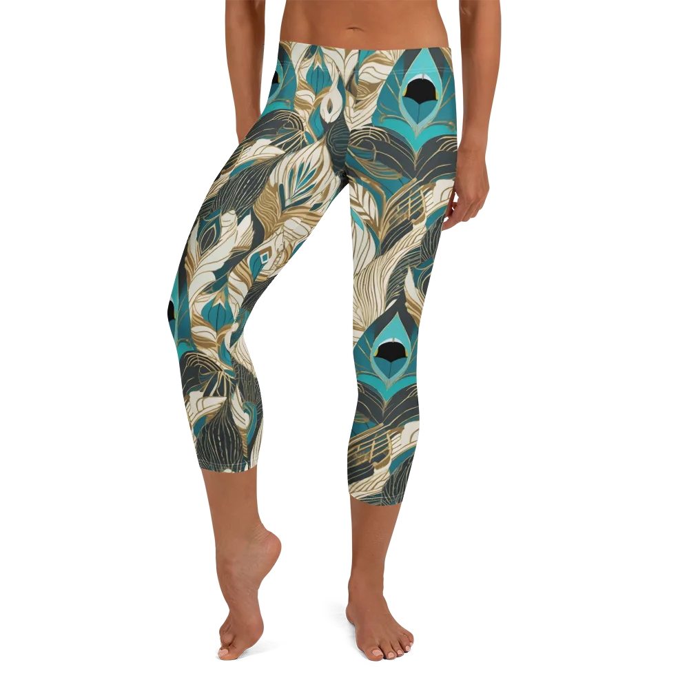 Turquoise Talisman on Capri Leggings — Front