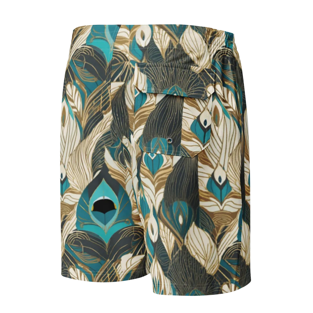 Turquoise Talisman on Men's Board Shorts — Back