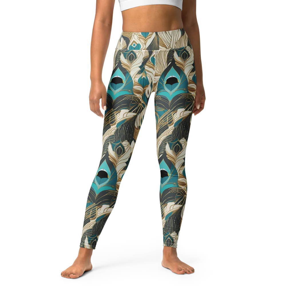 Turquoise Talisman on Yoga Leggings — Front
