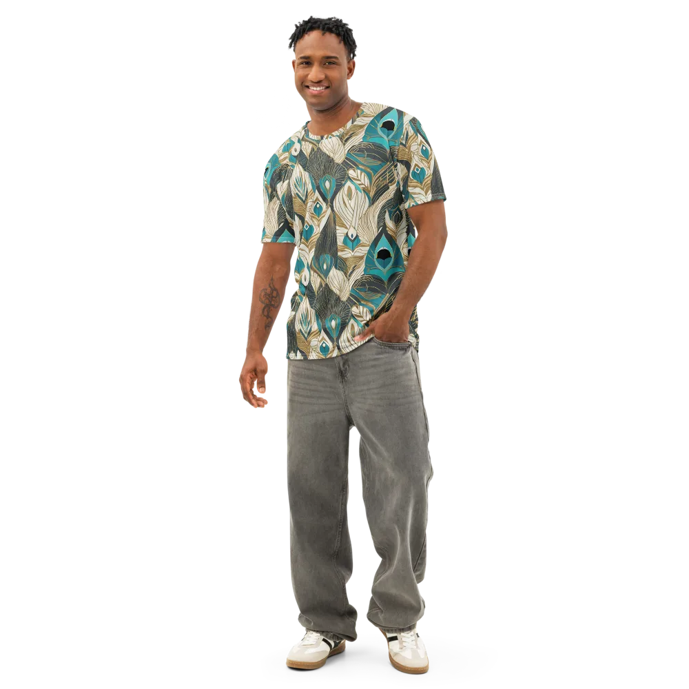 Turquoise Talisman on Men's Cotton Crew Neck T-Shirt — Front