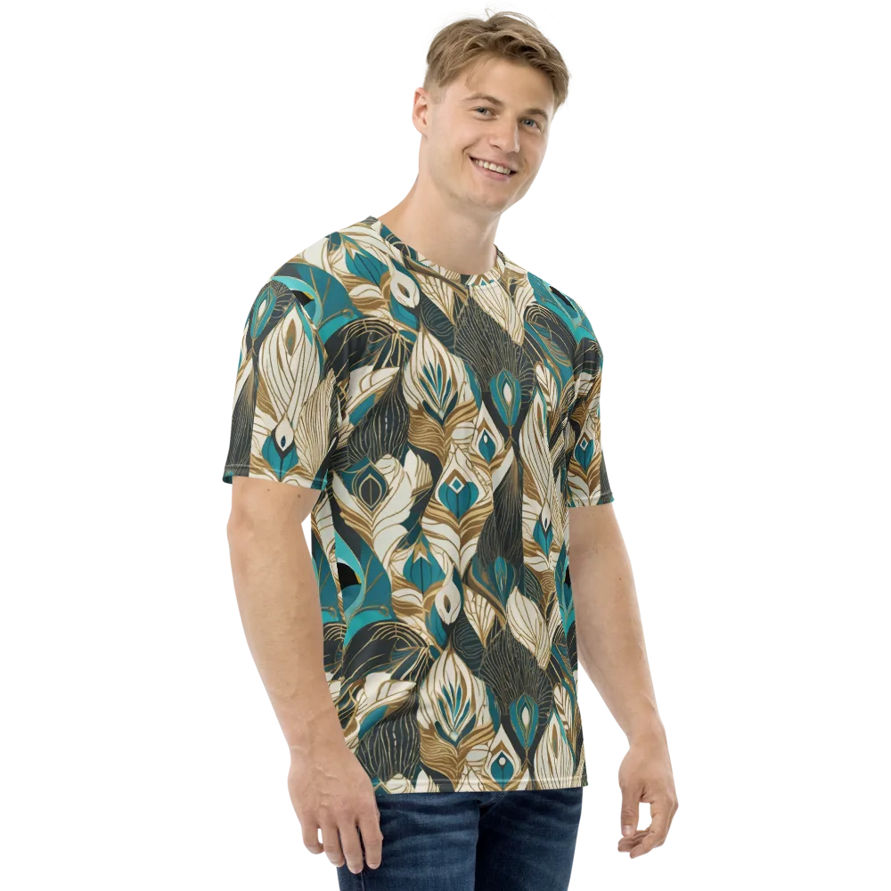 Turquoise Talisman on Men's Crew Neck T-Shirt — Right