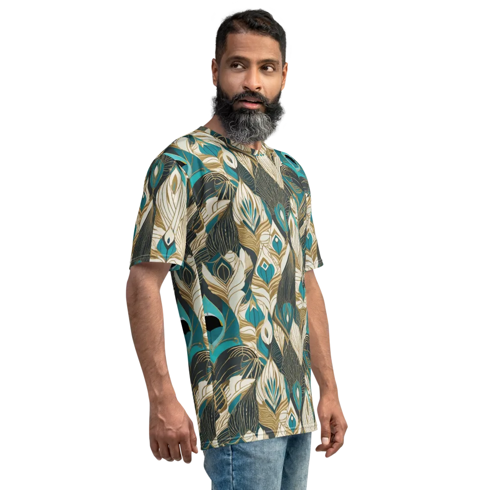 Turquoise Talisman on Men's Crew Neck T-Shirt — Right