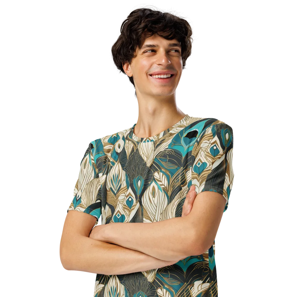 Turquoise Talisman on Men's Crew Neck T-Shirt — Left Front