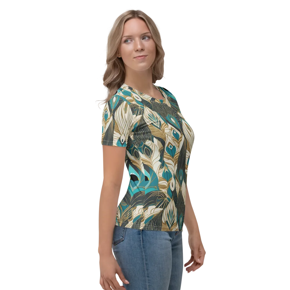 Turquoise Talisman on Women's Crew Neck T-Shirt — Right