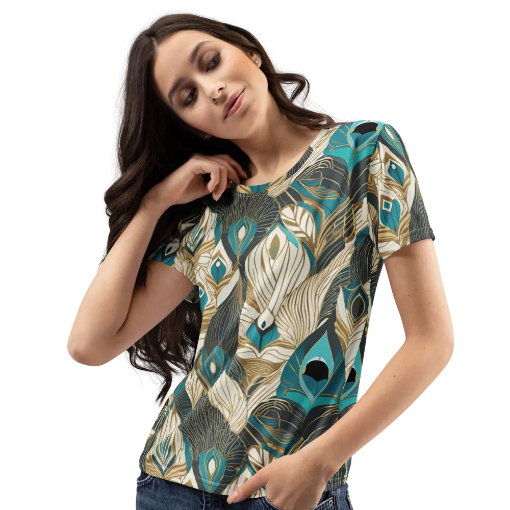 Turquoise Talisman on Women's Crew Neck T-Shirt — Left Front